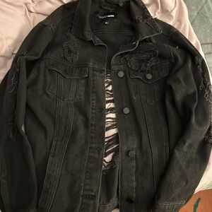 Fashion Nova Charcoal Distressed Jacket